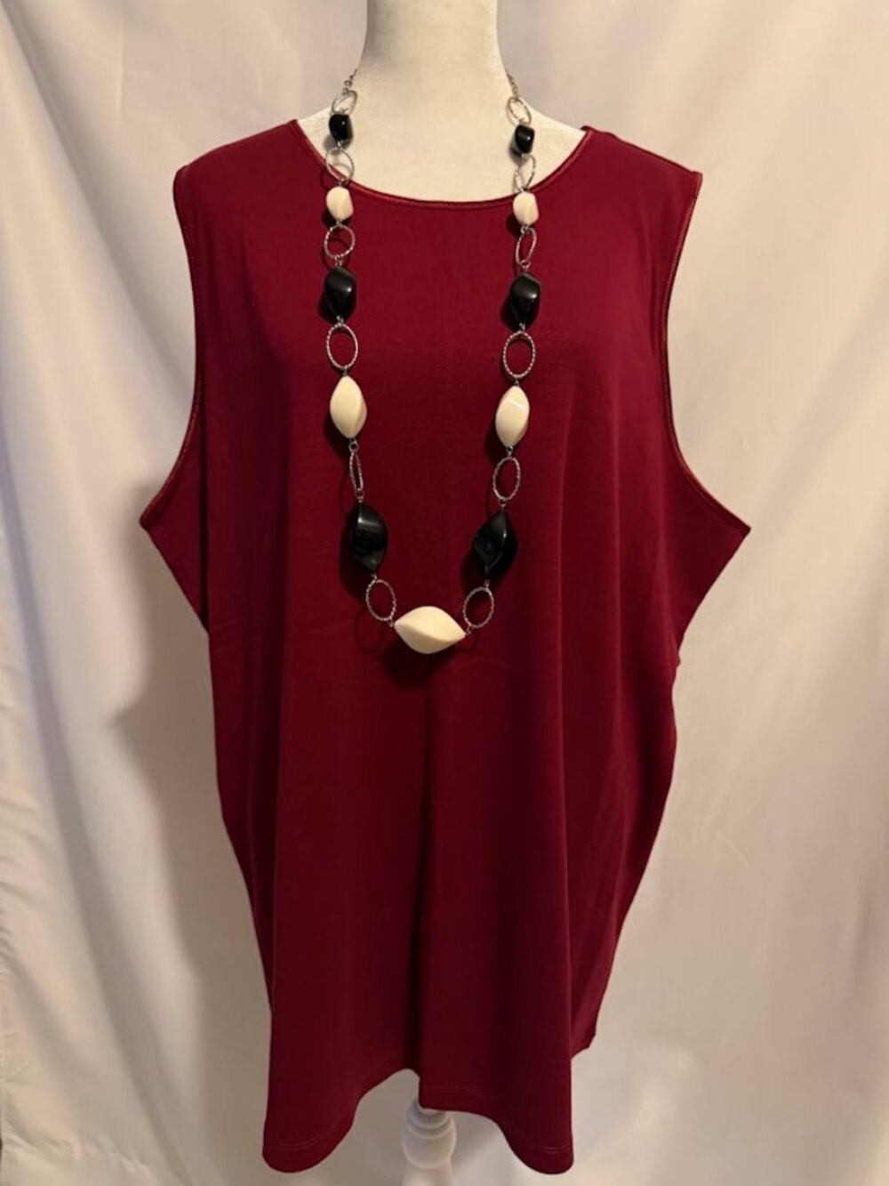 NWT CJ BANKS Burgandy Tank Top (100% Cotton) - 3x
